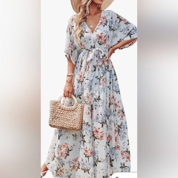 Dress. NWOT. Maxi. Flowy. New. Not Used. Three Quarter Sleeves. - Picture 2 of 7